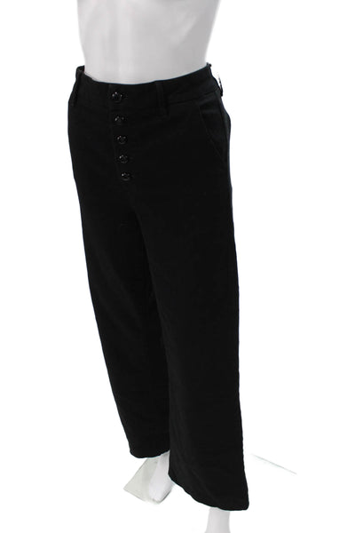 Paige Black Label Women Black High Rise Rayon Pants Button Size 29