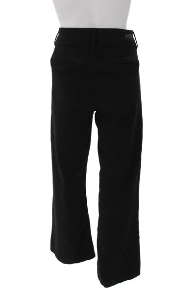 Paige Black Label Women Black High Rise Rayon Pants Button Size 29