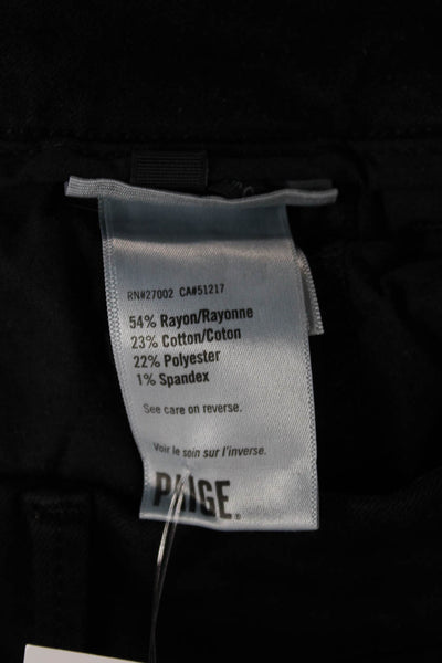 Paige Black Label Women Black High Rise Rayon Pants Button Size 29