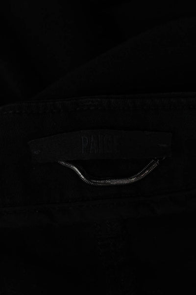 Paige Black Label Women Black High Rise Rayon Pants Button Size 29
