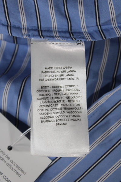 Lauren Ralph Lauren Womens Blue Striped Cotton Shirt Dress Long Sleeve Size 4