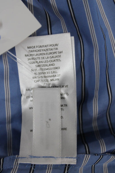 Lauren Ralph Lauren Womens Blue Striped Cotton Shirt Dress Long Sleeve Size 4