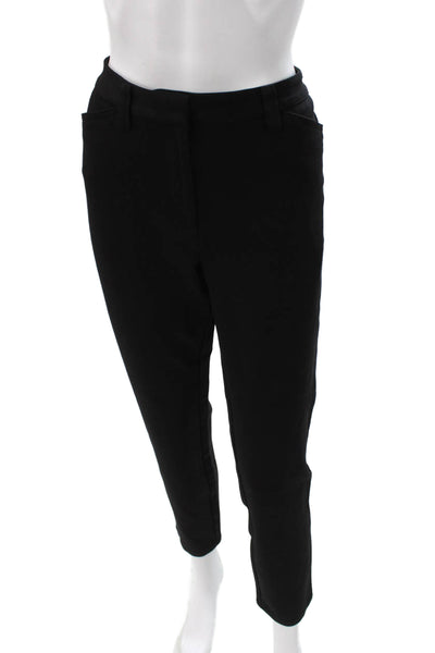 Calvin Klein Womens Ankle Pants Black Rayon Button Size 10