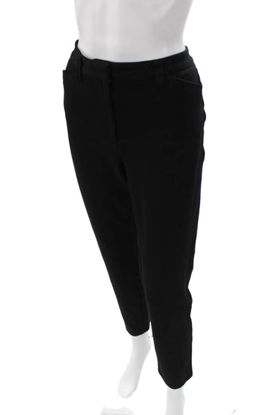 Calvin Klein Womens Ankle Pants Black Rayon Button Size 10