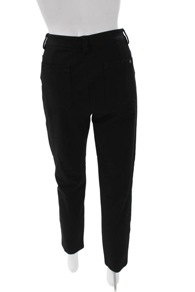 Calvin Klein Womens Ankle Pants Black Rayon Button Size 10