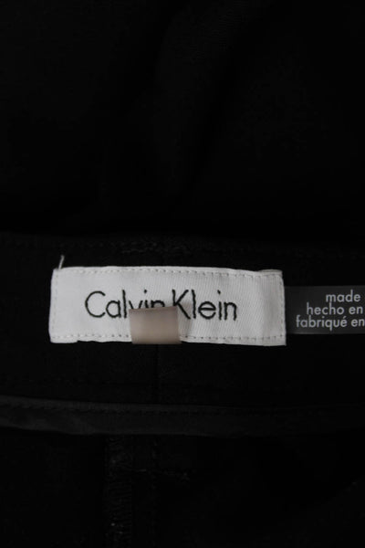 Calvin Klein Womens Ankle Pants Black Rayon Button Size 10