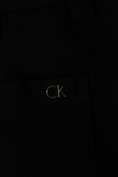 Calvin Klein Womens Ankle Pants Black Rayon Button Size 10