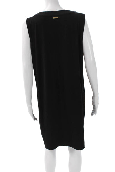 Michael Michael Kors Women Shift Dress Black V Neck Nylon Size XL