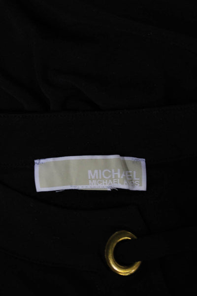 Michael Michael Kors Women Shift Dress Black V Neck Nylon Size XL