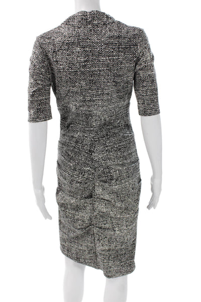 Artelier Nicole Miller Womens Sheath Dress Black V Neck Viscose Mid Calf Size L
