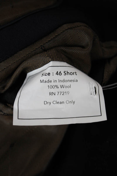 Joseph & Feiss Mens Blazer Blue 100% Wool Solid Button Short Size 46