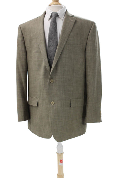 Michael Michael Kors Mens Blazer Beige Check Button Polyester Size 48