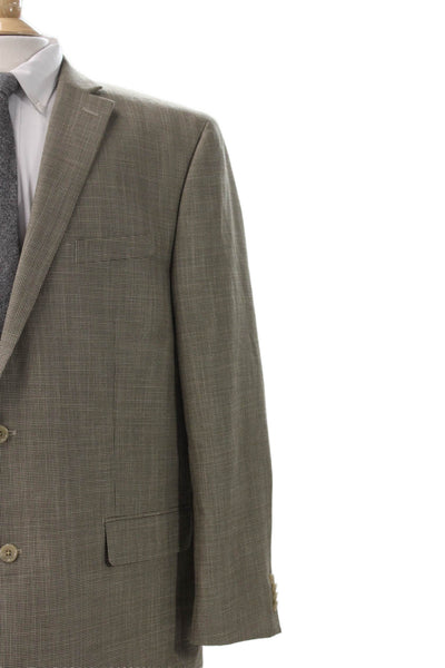 Michael Michael Kors Mens Blazer Beige Check Button Polyester Size 48