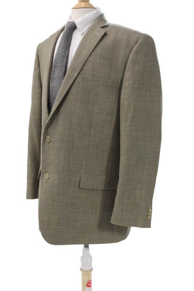 Michael Michael Kors Mens Blazer Beige Check Button Polyester Size 48