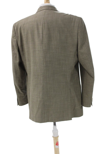 Michael Michael Kors Mens Blazer Beige Check Button Polyester Size 48