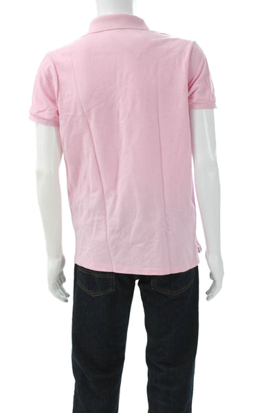Polo Ralph Lauren Mens T-Shirt Pink Collared Short Sleeve Cotton Size L