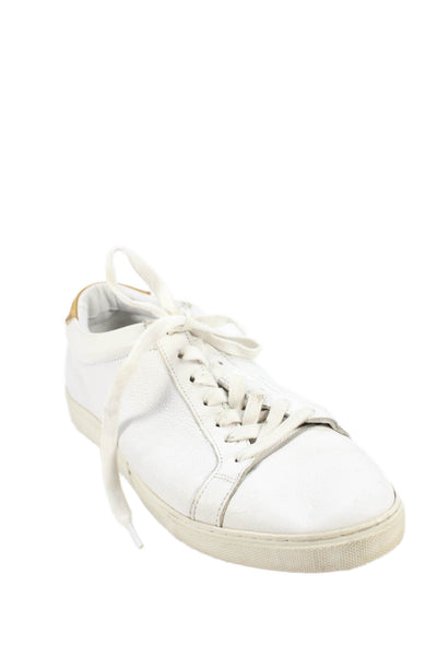 Allen Edmonds Mens Leather Low Top Walking Sneakers White Size 8.5 D