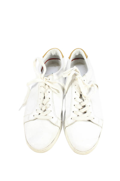 Allen Edmonds Mens Leather Low Top Walking Sneakers White Size 8.5 D