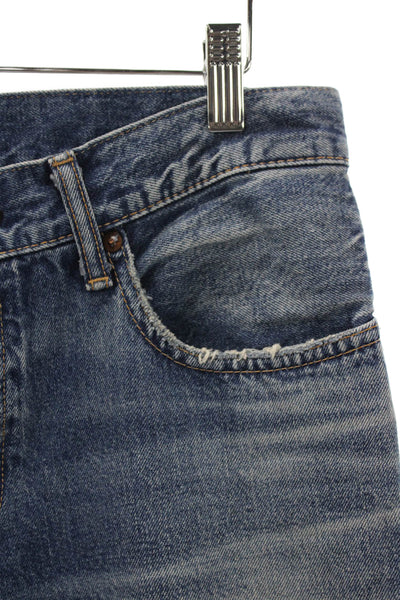 Moussy Womens Blue Straight Jeans High Rise 100% Cotton Button Fly Size 27