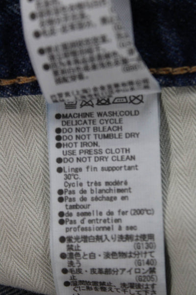 Moussy Womens Blue Straight Jeans High Rise 100% Cotton Button Fly Size 27