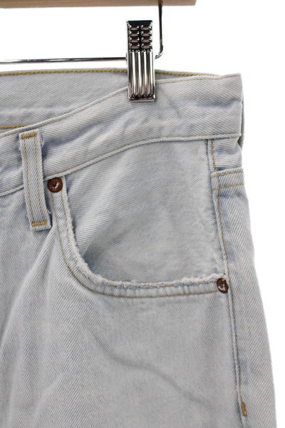 Agolde Womens Wide-Leg High Rise Jeans Blue Cotton Blend Button Fly Size 28