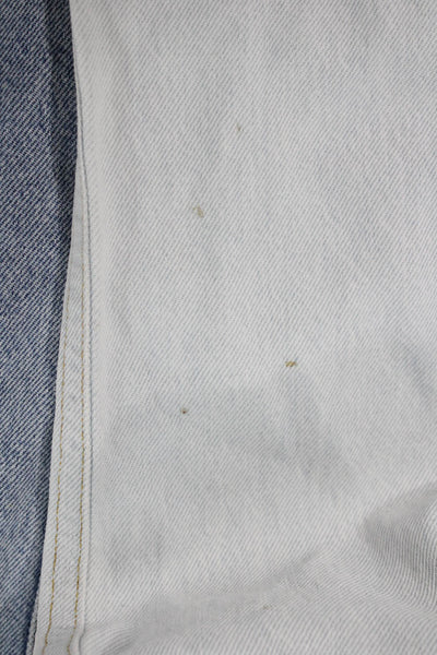 Agolde Womens Wide-Leg High Rise Jeans Blue Cotton Blend Button Fly Size 28