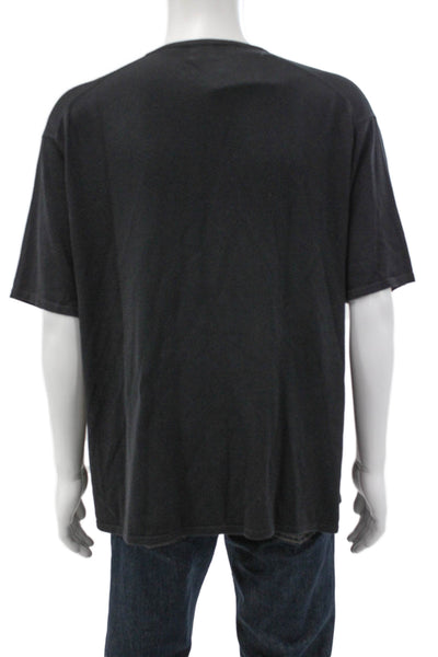 Armani Collezioni Men Black VNeck Cotton Short Sleeve Tee Size 2XL