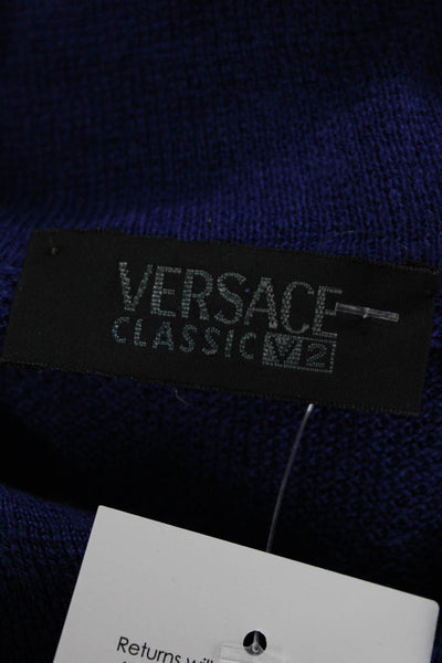 Versace Classic V2 Mens T-Shirt Purple Collared Knit Short Sleeve Size 2XL