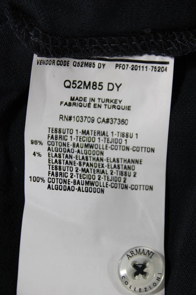 Armani Collezioni Mens Blue Collared Cotton Short Sleeve T-Shirt Size 2XL