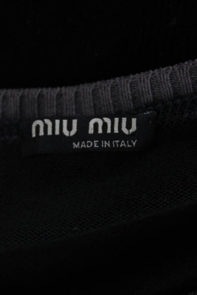 Miu Miu Mens Pullover Gray Cotton Crew Neck Short Sleeve Size 2XL