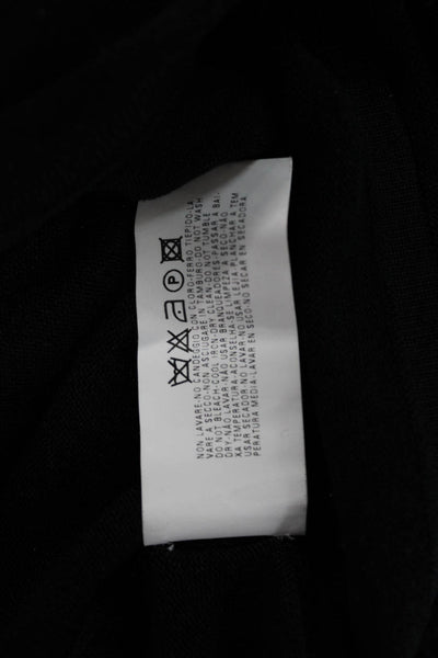 Armani Collezioni Mens Black Collared T-Shirt Long Sleeve Button Silk Size 2XL