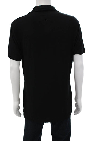 Armani Collezioni Mens T-Shirt Black Collared Short Sleeve Size 2XL