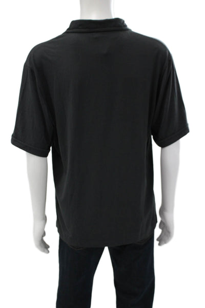 Armani Collezioni Mens Black Collared Polo T Shirt Short Sleeve Size 2XL