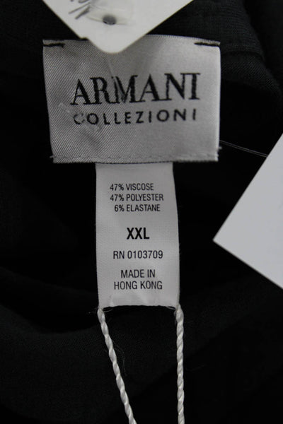 Armani Collezioni Mens Black Collared Polo T Shirt Short Sleeve Size 2XL