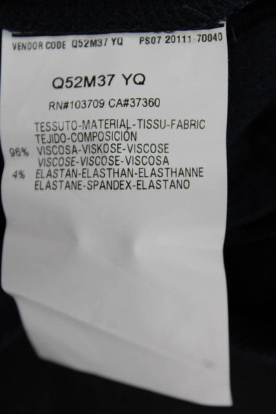 Armani Collezioni Men Collared Blue Viscose T-Shirt Long Sleeve Solid Size 2XL