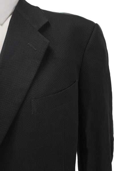 Armani Collezioni Mens Gray Geometric Wool Viscose Blazer Size 42