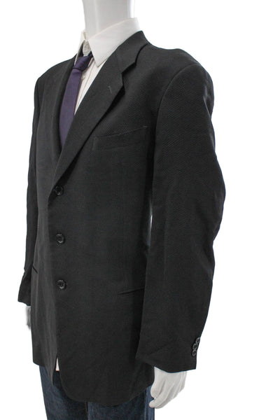 Armani Collezioni Mens Gray Geometric Wool Viscose Blazer Size 42