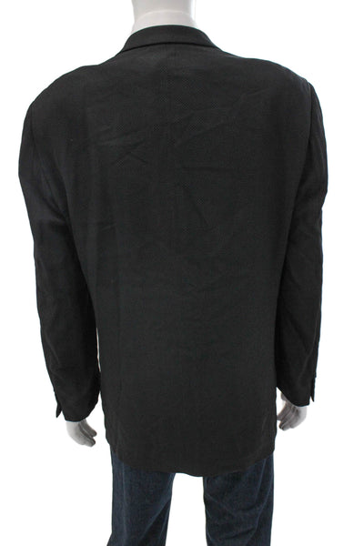 Armani Collezioni Mens Gray Geometric Wool Viscose Blazer Size 42