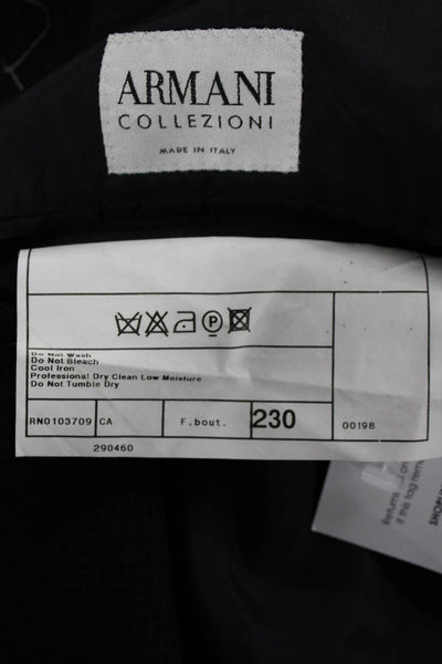 Armani Collezioni Mens Gray Geometric Wool Viscose Blazer Size 42