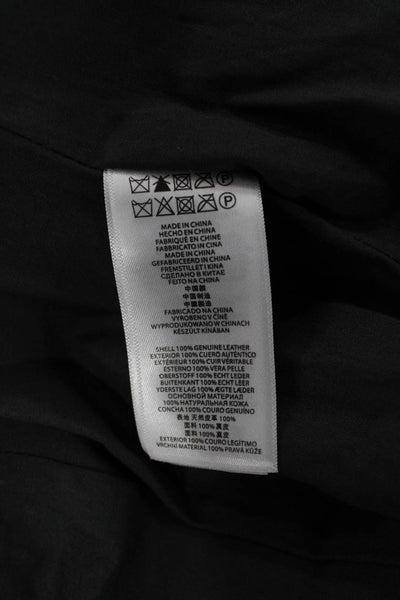 Michael Kors Womens Biker Leather Jacket Gray Zip Long Sleeve Size S