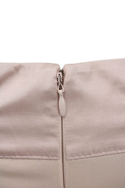 Catherine Malandrino Womens Pink Silk Straight Pencil Skirt Zip Closure Size 2