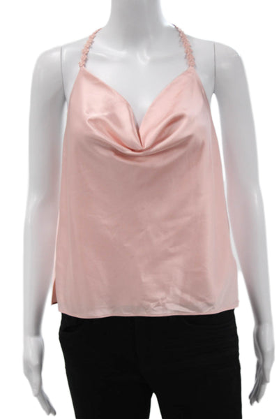 Cami NYC Women Pink Silk Cowl Neck Camisole Sleeveless Pullover Solid Size XS