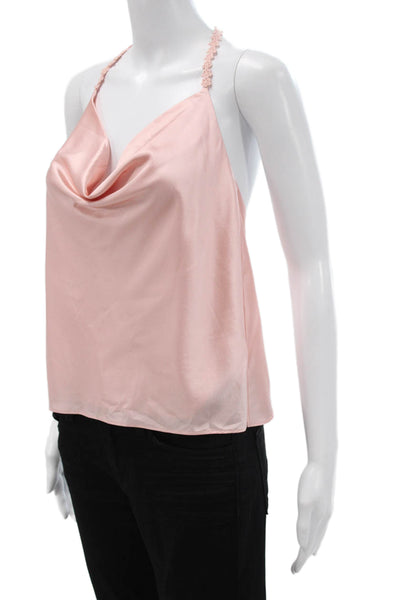Cami NYC Women Pink Silk Cowl Neck Camisole Sleeveless Pullover Solid Size XS