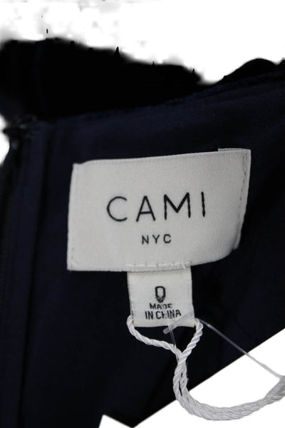 Cami NYC Women Viscose Blue Square Neck One Piece Bodysuit Long Sleeve Size 0