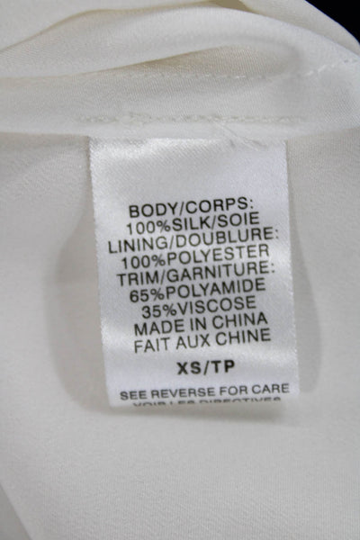 Cami NYC Women Silk V-Neck Sleeveless Tank White Solid Size XS