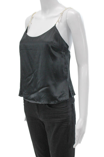 Cami NYC Women Silk Scoop Neck Tank Black Size 2XS