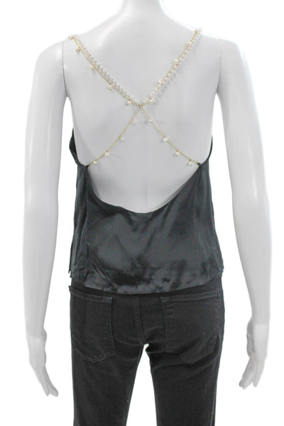 Cami NYC Women Silk Scoop Neck Tank Black Size 2XS