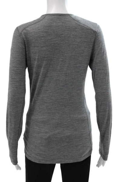 Icebreaker Women Wool Gray Crew Neck Long Sleeve Basic T-Shirt Size S