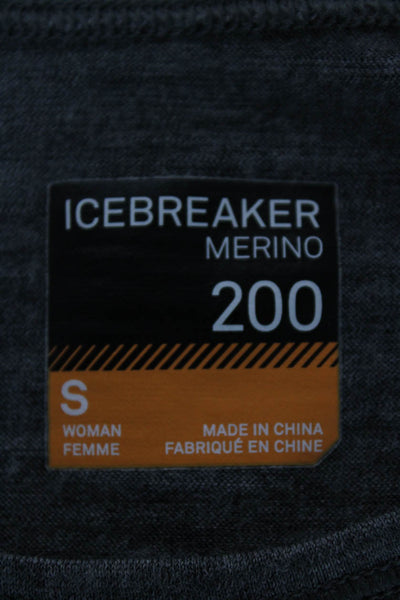 Icebreaker Women Wool Gray Crew Neck Long Sleeve Basic T-Shirt Size S