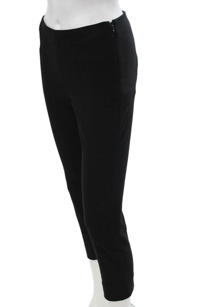Vince Women Cropped Pants Black Cotton Solid Zip Petites Size S